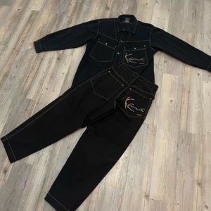 Vintage Karl Kani Back Denim Jacket and Jeans Set - Mint Condition